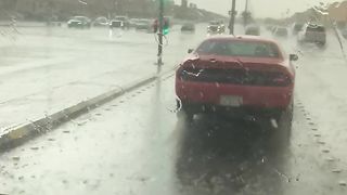 "Severe floods and heavy rain in Riyadh, Saudi Arabia."