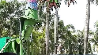 Kids got stuck and hanging in roller Coaster