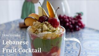 How to make Lebanese Fruit Cocktail at home _ Fruit Cocktail with Ashta
