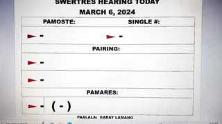 Swertres hearing today March 6, 2024