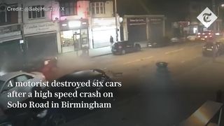Speeding motorist destroys six cars in high street crash in Birmingham