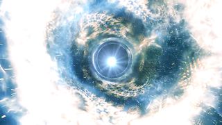 Going through a space tunnel with fractal shapes