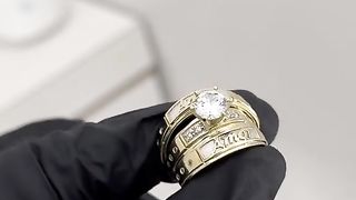 10K Yellow Gold AMOR Trio Set Ring