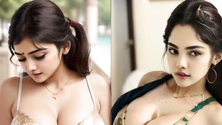 [4K Sui-ai-art] Guess actress , Super lookbook, fashion , lookbook model, AI mallu girl Gold dress.(13)