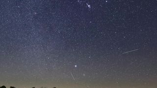 The night sky is decorated with shining stars