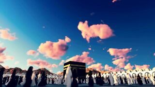 Devotion in Three Dimensions: A Reverent Scene of Faithful Surrounding a Temple