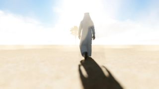 Desert Wanderer: A Solitary Arab's Journey Across the Sandy Dunes