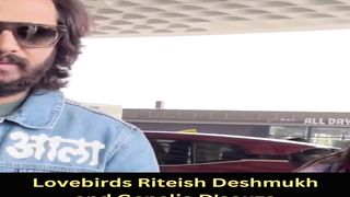 Lovebirds Riteish Deshmukh and Genelia D'souza appearance at the airport! #riteishdeshmukh #geneliadsouza #short #shorts #trending #viral