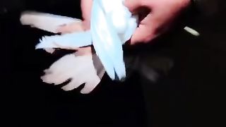 White feathers on the legs