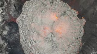 Exciting footage from a drone showing the eruption of the volcano from above ????????