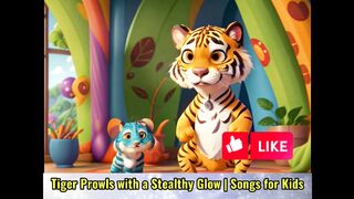 Tiger the King of the Land, Roar and Eyes so Bright, Jump and play - Songs for Kids