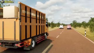 car animation indonesian | the truck is chased by a police car