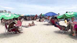 day at Leblon beach Brazil beach walk 1080P