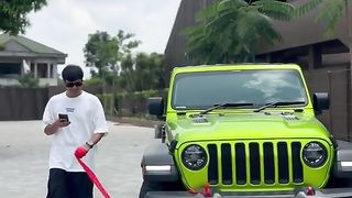 Enjoy with green car