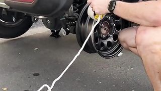Can't believe he roped us into making this...???? #cars #rope #wheels
