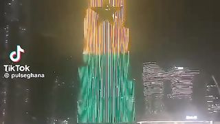 Ghana flag on the tallest building