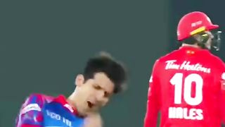 Mir Hamza takes a wicket of Alex hales after hit a big six