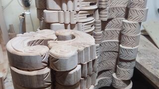 Traditional craftsman's skills and manual work in wood carving