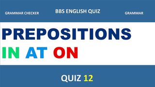 Prepositions in at on