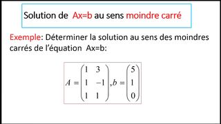 Ax=b méthode moindre carré