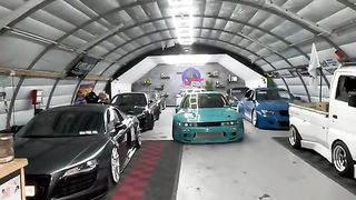 Garage with a collection of interesting cars