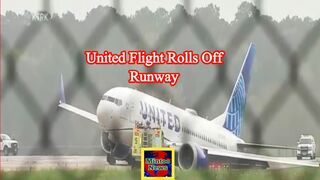 United flight rolls off runway