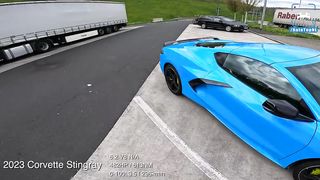 2023 CORVETTE C8 pushing its 6.2 V8 on the GERMAN AUTOBAHN!