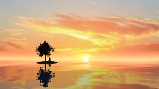 A small island in the middle of the sea