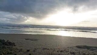 Beach View of Napoli with sunset