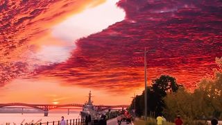 Two colors of sunset, too romantic