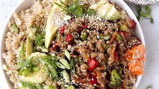 These Ground Turkey Teriyaki Rice Bowls???? Nourishing AND gorgeous!???????????? Would you try this?????