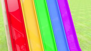 Learn Colors with PACMAN VS SchoolBus and Farm Magic Slide and Surprise Toy Street Vehicle for Kid