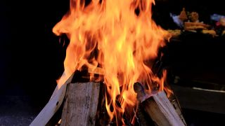 Wood burning stove with music