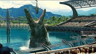 Mosasaurus Feeding Show Scene - Jurassic World (2015) Movie Clip HD