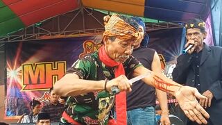 the show's attractions are immune to sharp weapons, to the point of being covered in blood and torn skin