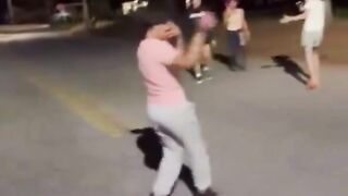 girl fighting with secret weapon, but still defeat