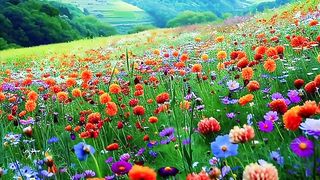 AI PANORAMIC VIEW AMIDS  FLOWERS