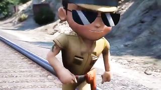 GTAV: LITTLE SINGHAM SAVING SPIDER-MAN FROM THOMAS THE TRAIN? #shorts