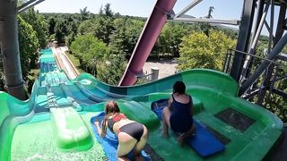 Waterslides at Aquapark Aquamania in Albena, Bulgaria