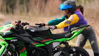 Trying control bike ????#biker #controlling #girl #motorbike