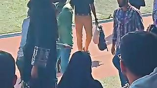 University boys fight in live