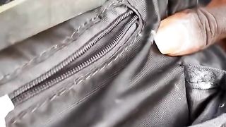 Cutting the bag