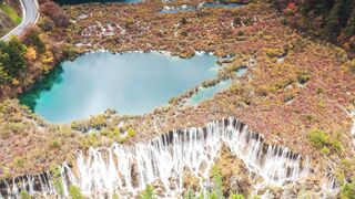The waterfall in Jiuzhaigou Valley is amazing