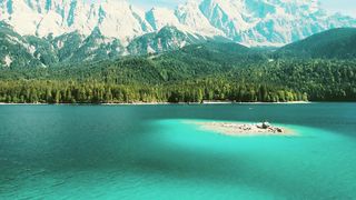 Scenic Bavaria Lake Eibsee Aerial View