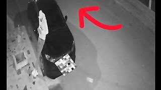 شاهد ????????‏ظهور كائن غريب على كاميرات المراقبة