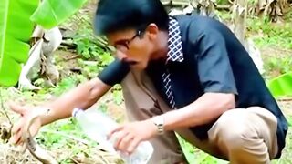 Sharing water with a cobra.