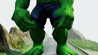 CARRO MONSTER  WHEELS vs HULK #shorts #beamngdrive
