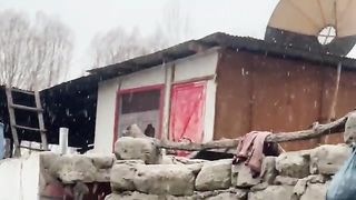 A snowvy Day in shirazi city saichen  coldeat village of pakistan