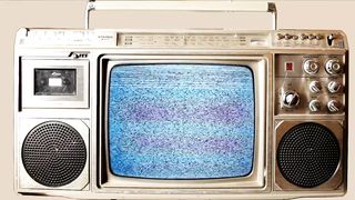 A retro ghetto blaster with built-in television