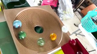 Which color will win？ HABA Wooden Course + Japanese Carpenter Kunekune Course ASMR#marblerunrace